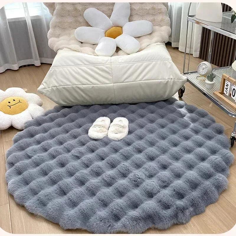 Room Decor Plush Round Carpets for Living Room 2024 Non Slip Shaggy Rug Floor Mat Soft Area Rugs Bedroom Bedside Fluffy Mats