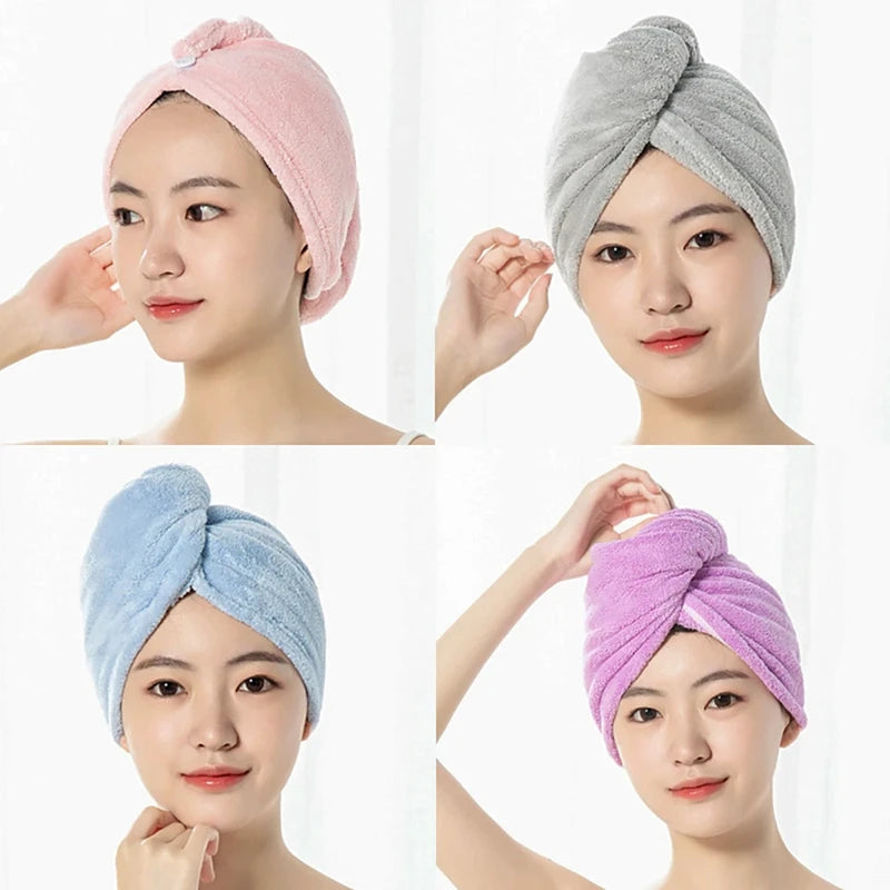 Adult Towel Bathroom Microfiber Absorbent Women Quick-Drying Bath Thicker Shower Long Curly Hair Cap Wisp Dry Head Hair Towel