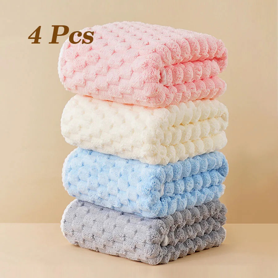 4 Counts Microfiber Bath Towels, 80% Polyester 20% Polyamide, Super Absorbent & Soft, Quick Dry, for Bathroom, Spa, Gym, Travel