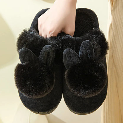 Pallene Warm Fuzzy Fluffy Slippers For Women 2024 Winter New Indoor Non-slip Plush Slides Indoor Soft Comfort Home Cotton Shoes