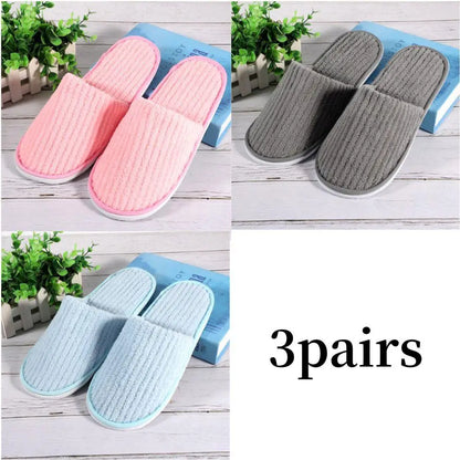 Hot 3/1 Pairs Non-slip Disposable Hotel Slippers Top Quality Thickened Bathroom Slippers Guest Travel Slippers SPA Guest Slides