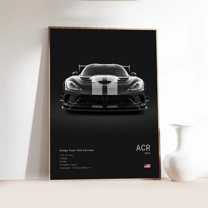 1PC Dodge Challenger SRT Hellcat Redeye Poster Self-adhesive Art Waterproof Paper Sticker Coffee House Bar Room Wall Decor