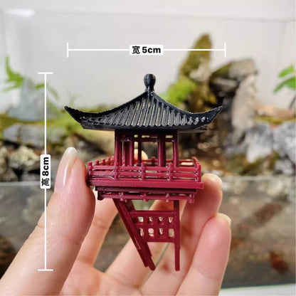 Gazebo Chinese retro building hanging pavilion rockery bonsai micro landscape pavilion DIY new style decoration 3D printing