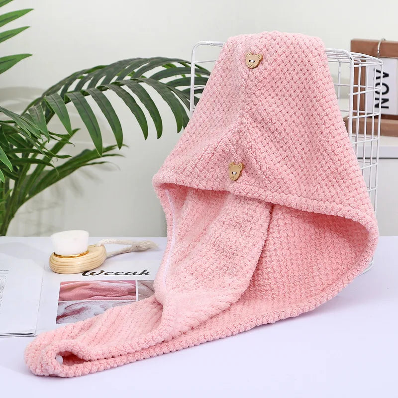 1pcs Hair Towel Women Girl's Magic Microfiber Shower Dry Hair Cap Bath Hats Bathroom Quick Drying Soft for Lady Turban Head