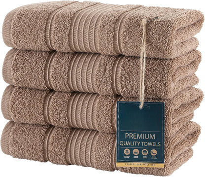 4 piece towels, 100% Turkish cotton quality bathroom towels