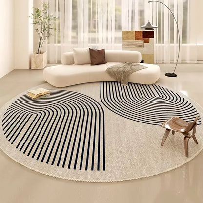 VIKAMA Crystal Velvet Round Carpet Living Room Sofa Carpet Study Soundproof Swivel Chair Cushion Waterproof and Non-Slip
