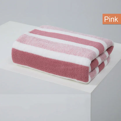 Striped Pattern Towel Set Soft Hand Towel Bath Towel Quick Drying Absorbent Towels For Bathroom