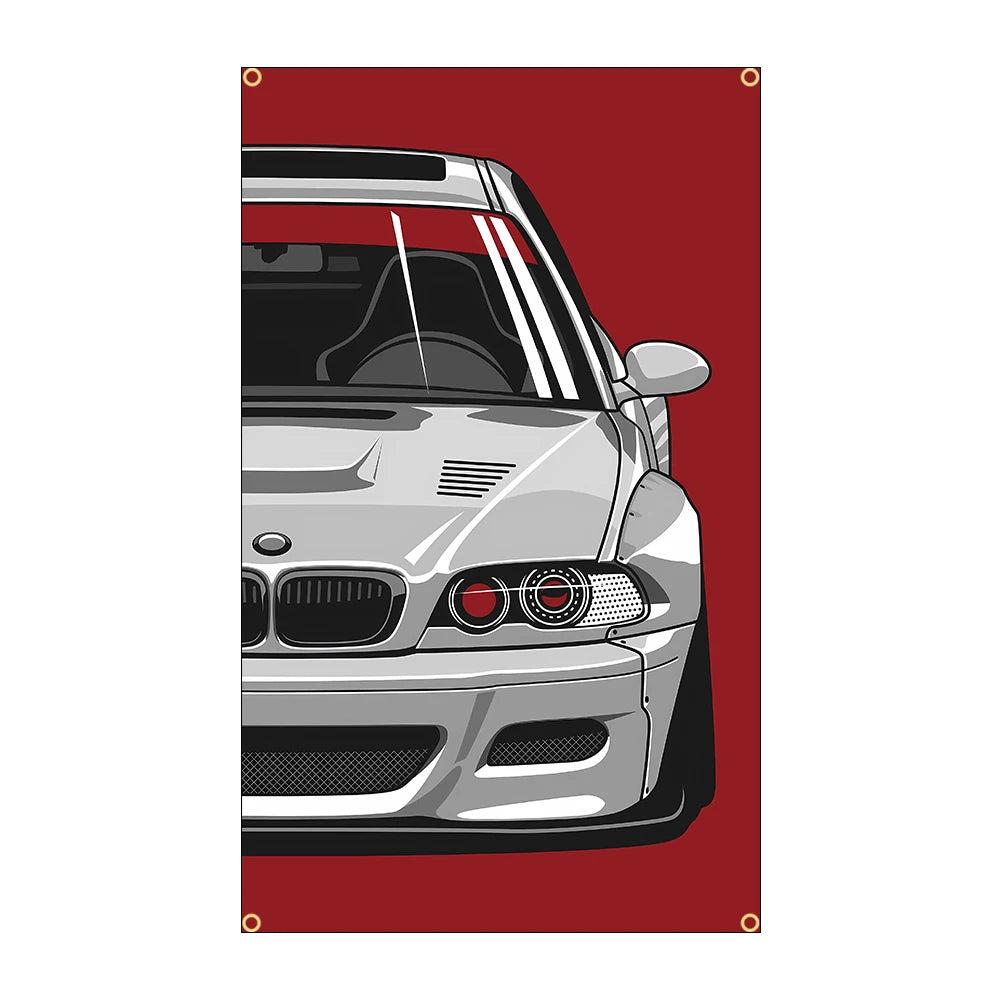 90x150cm 3X5FT Cool JDM Car Flag Polyester Printed Racing Car Banner For Decor