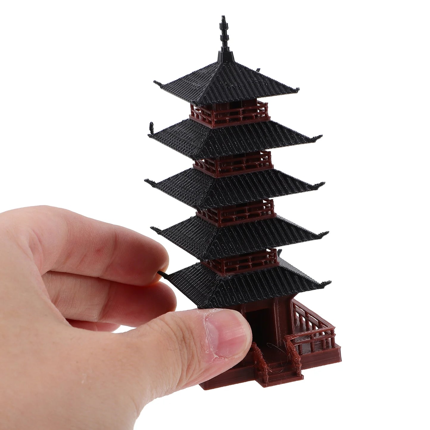 Decorations Ancient Pagoda Water and Land Tank Office Chinese Tower Figure Pp Miniature Statues Fish