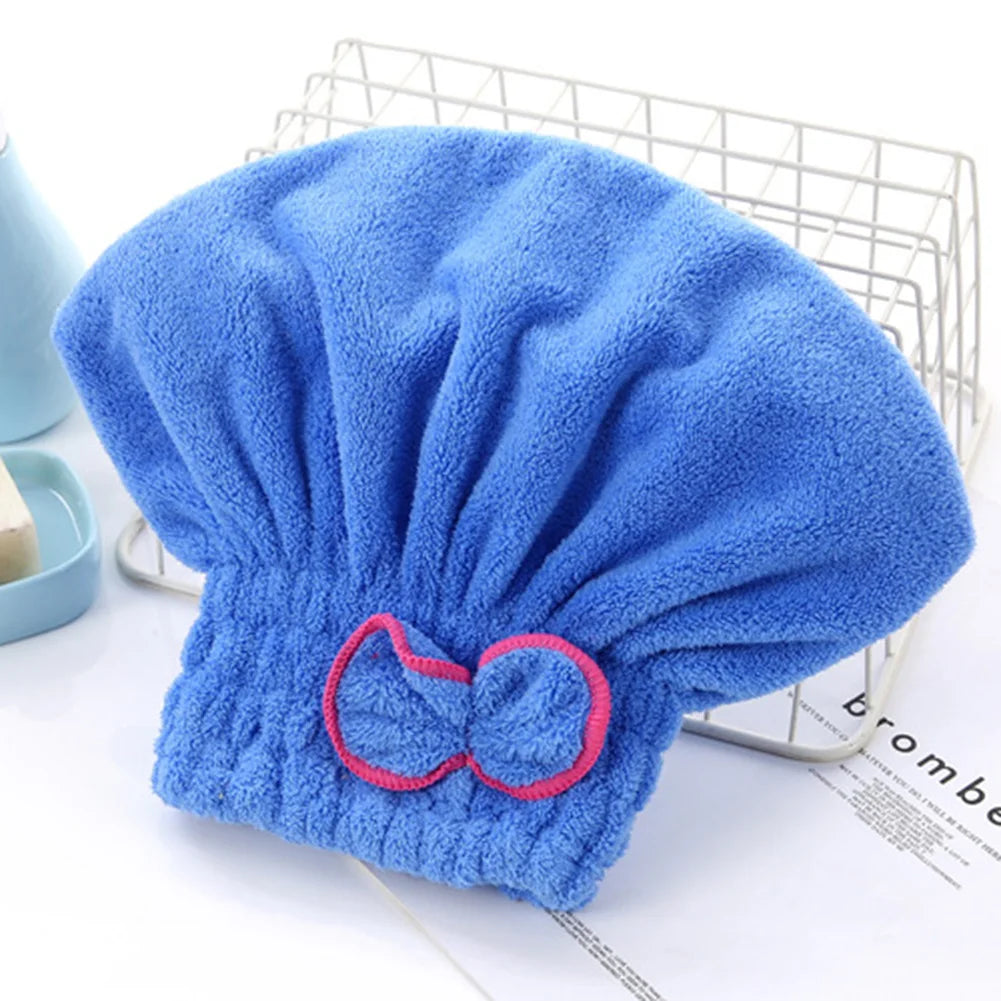 Lovely Little Hair Drying Cap Towel Microfiber Quickly Dry Hair Shower Hat Wrapped Towels Bathing Cap Bathroom Accessories