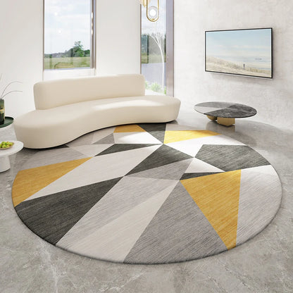 VIKAMA Geometric Round Floor Mat Modern Simple Living Room Carpet Bedroom Hanging Basket Swivel Chair Mat home decor