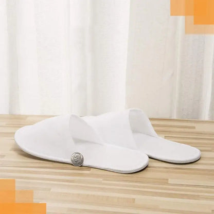 MXMF Disposable Slippers 12 Pairs Closed Toe Disposable Slippers Fit Size for Men and Women for Hotel Spa Guest Used(White)