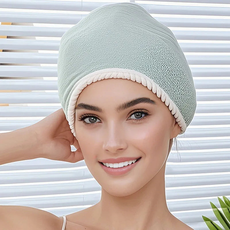 New Thickened Double Layer Hair Drying Cap Wipe Hair, Quick Drying Towel, Shower Cap Ultra Absorbent Microfiber Hair Dryer Caps