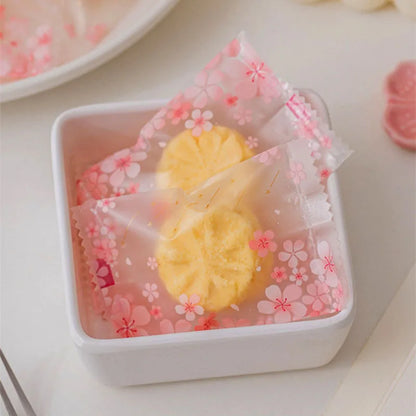 100pcs Snowflake Candy Packaging Bag New Years Christmas Party Nougat Baked Snack Cookie Pastry Pouch Wedding Supplies Sweet Bag