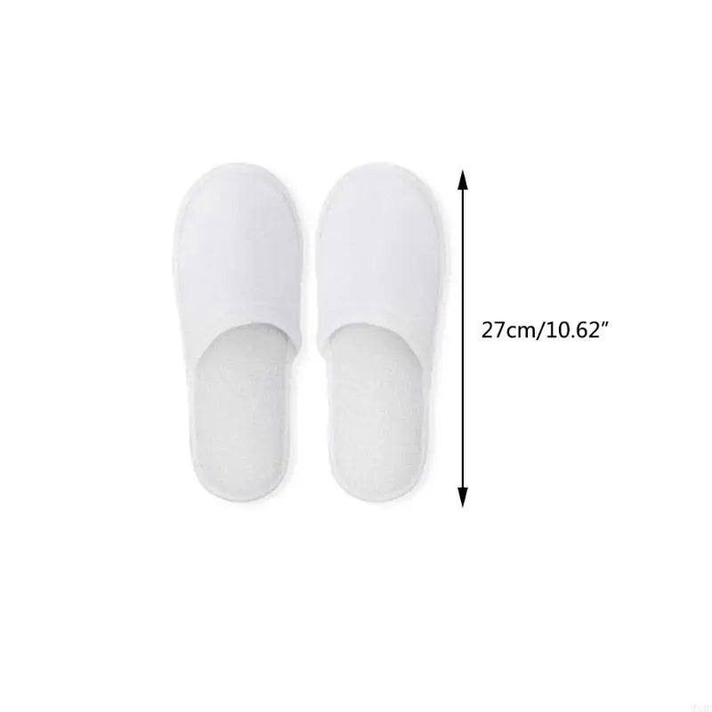 MXMF Disposable Slippers 12 Pairs Closed Toe Disposable Slippers Fit Size for Men and Women for Hotel Spa Guest Used(White)