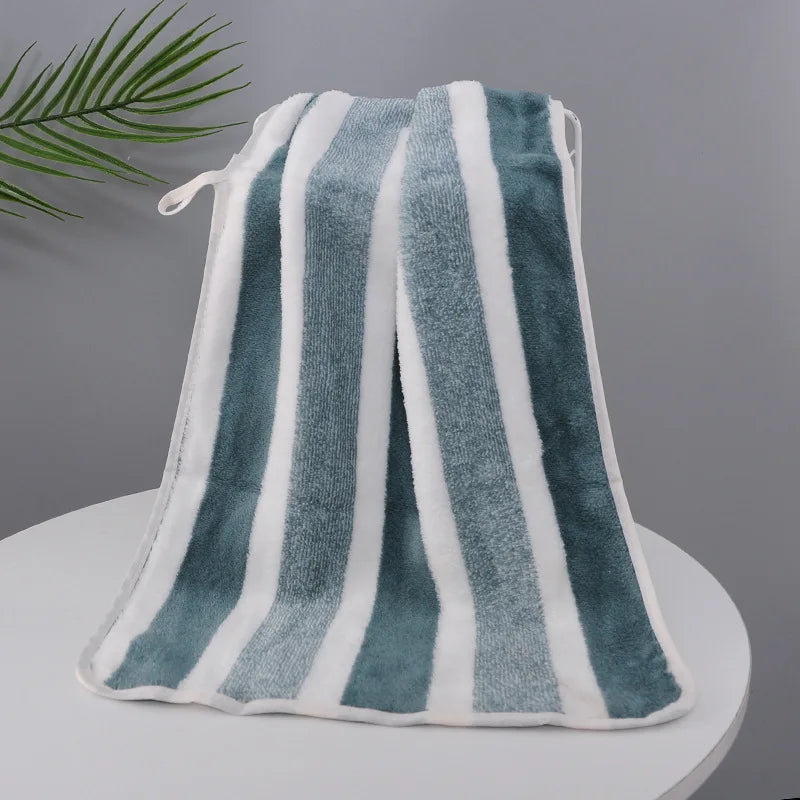 Striped Pattern Towel Set Soft Hand Towel Bath Towel Quick Drying Absorbent Towels For Bathroom