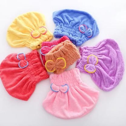 Women Soft Microfiber Towels Shower Cap Towel Bath Hats for Women Dry Hair Cap Quick Drying Soft for Lady Turban Head Girl Towel