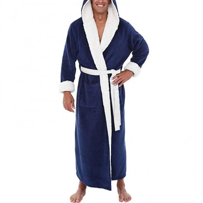 Bathrobe Clothes Nightgown Sleepwear Casual Long Sleeve Mens Man Winter Warm Flannel Robe Plush Shawl Male Bath Robe Lounge Home