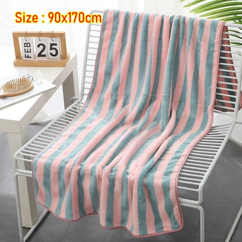 Stripe Super Soft Bath Towel 90 x 170 cm Bathroom Towel Gym Towel Sports Towel Beach Towel Super Absorbent 1pc