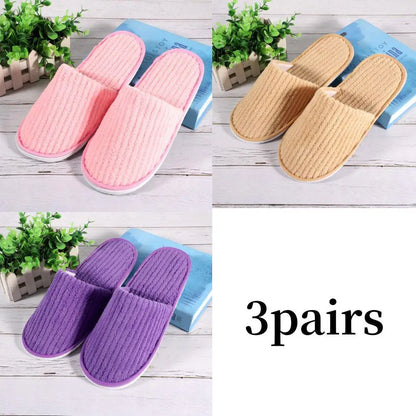 Hot 3/1 Pairs Non-slip Disposable Hotel Slippers Top Quality Thickened Bathroom Slippers Guest Travel Slippers SPA Guest Slides