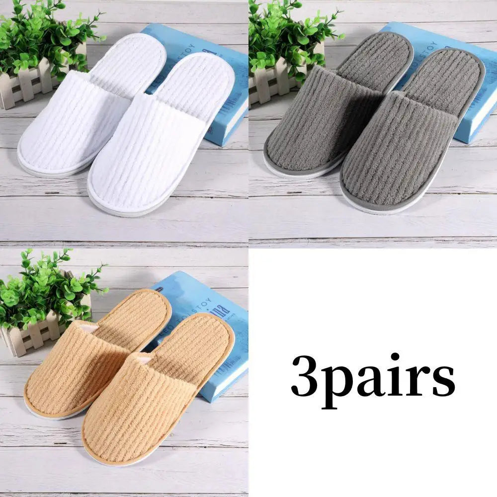 Hot 3/1 Pairs Non-slip Disposable Hotel Slippers Top Quality Thickened Bathroom Slippers Guest Travel Slippers SPA Guest Slides