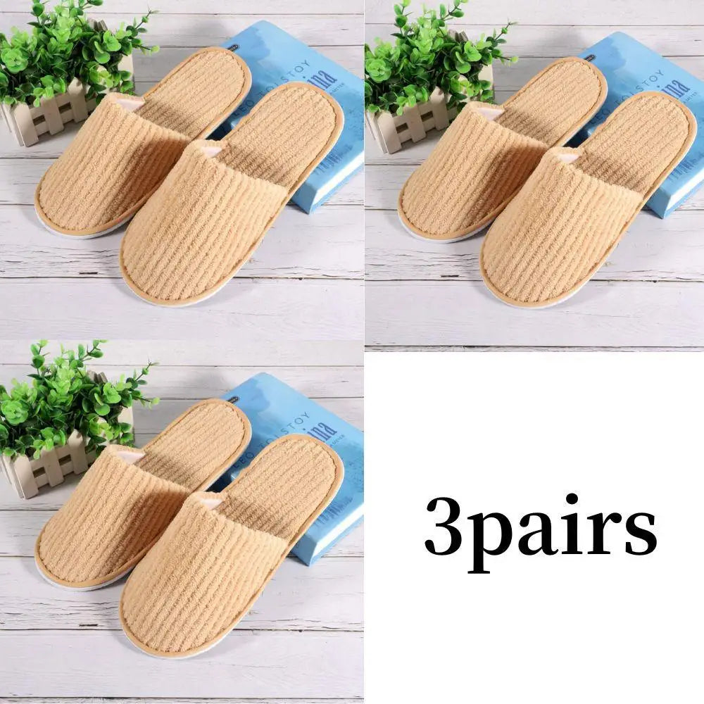 Hot 3/1 Pairs Non-slip Disposable Hotel Slippers Top Quality Thickened Bathroom Slippers Guest Travel Slippers SPA Guest Slides