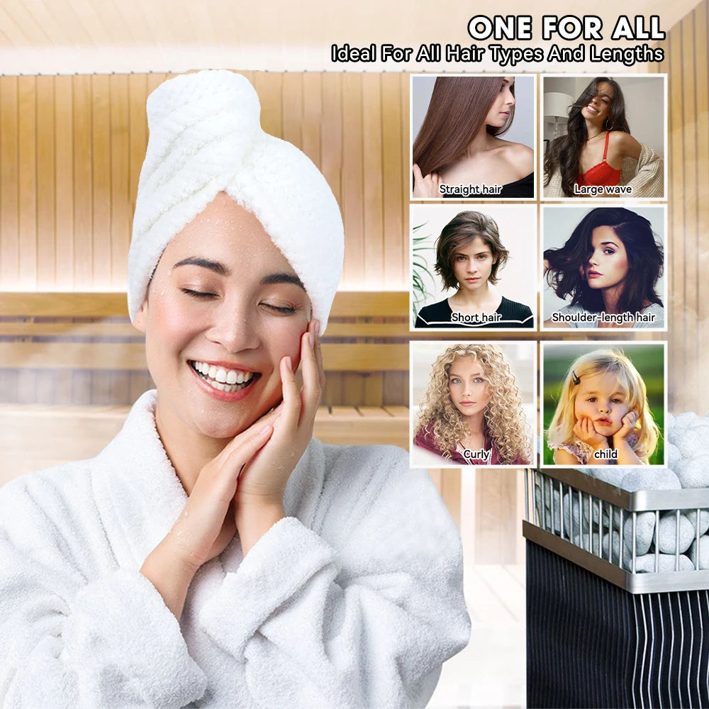 New Pearl Cotton Hair Towel Wrap Super Absorbent Quick Dry Hair Towels Microfiber Hair Hat Caps For Drying Curly Long Thick Hair