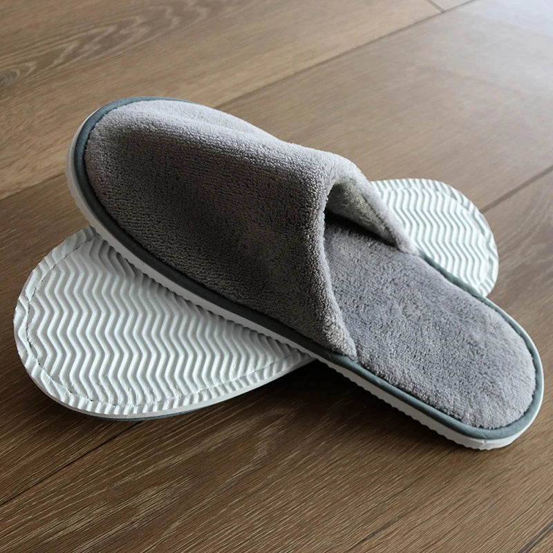 Disposable Slippers Hotel Travel Slipper Party Home Guest Slippers Men Women Solid Color Soft Hospitality Slippers Non-Slip