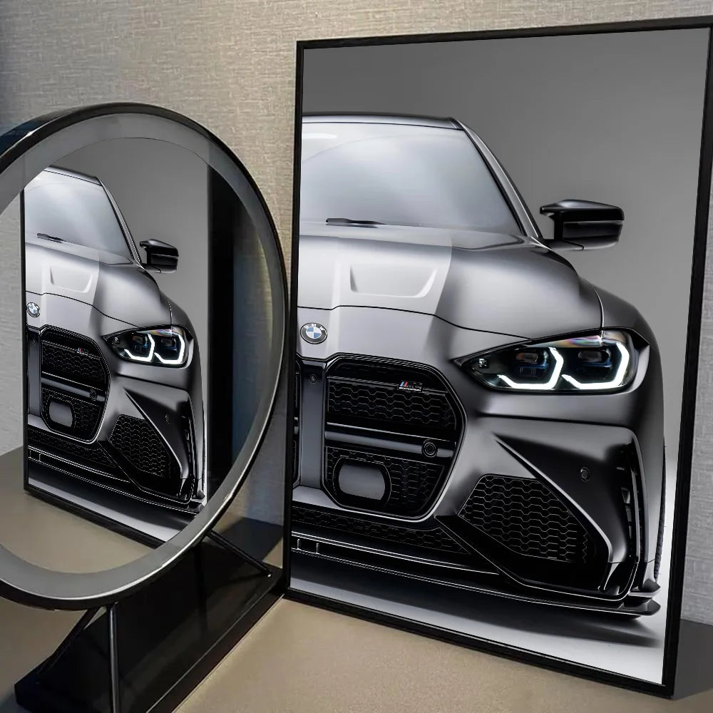 1PC Black And White B-BMW M3 M4 M5 Poster Poster Paper Print Home Living Room Bedroom Entrance Bar Cafe Art Painting Decoration