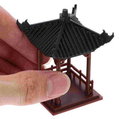 Small Pagoda Statue Mini House Ornament Gazebo Chinese Style Bonsai Temple Model