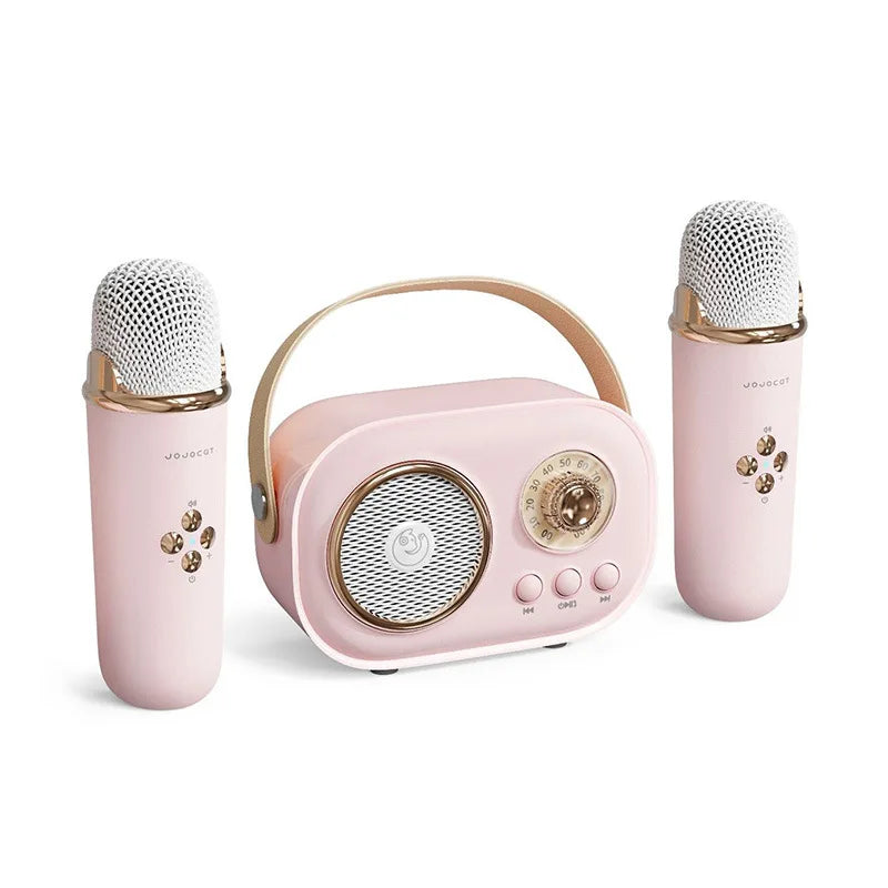 Bluetooth Speaker With 1-2 Wireless Microphone Support Karaoke TF Card FM Play HIFI Bass Handsfree Call Children's Birthday Gift