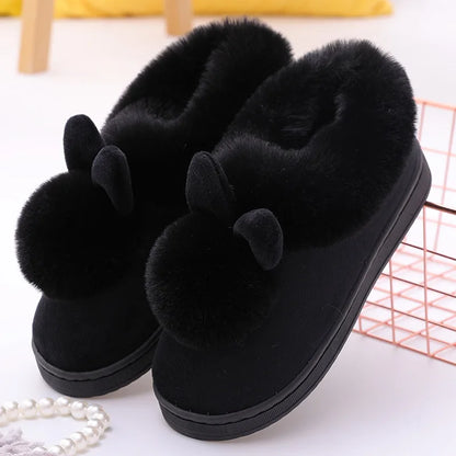 Pallene Warm Fuzzy Fluffy Slippers For Women 2024 Winter New Indoor Non-slip Plush Slides Indoor Soft Comfort Home Cotton Shoes