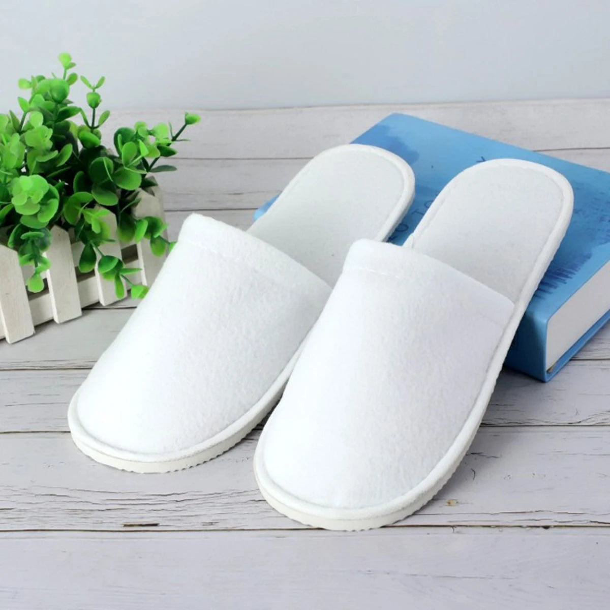 1 Pair Disposable Slipper For Guest Non Slip House Slipper Washable Reusable Hotel Slipper Wedding Portable Slipper