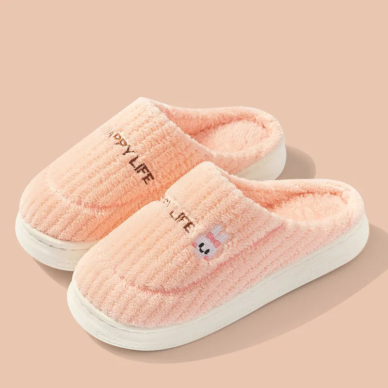 Cotton Slippers for Women Suitable for Home Use Indoor Anti Slip Confinement Shoes Thick Soled Warm for Couples Men Slippers