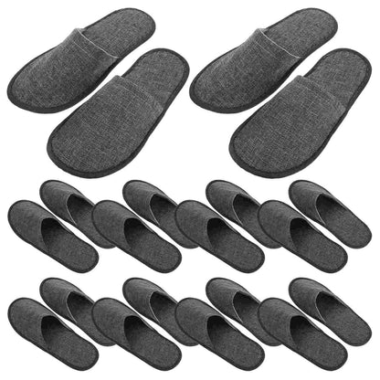 20 Pcs Home and Hotel Slippers Pairs Pack Shoes Comfortable Non-Slip Cotton Linen Spa Salon Vacation