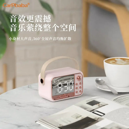 Carpbaba S11 Smart Bluetooth Speaker Bluetooth Speaker Gift Alarm Clock Mirror Clock Small Speaker Radio Children's Gift Kids