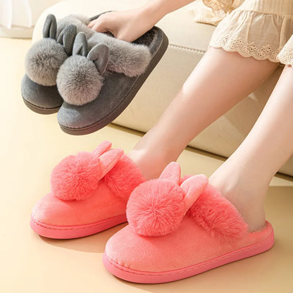 Pallene Warm Fuzzy Fluffy Slippers For Women 2024 Winter New Indoor Non-slip Plush Slides Indoor Soft Comfort Home Cotton Shoes