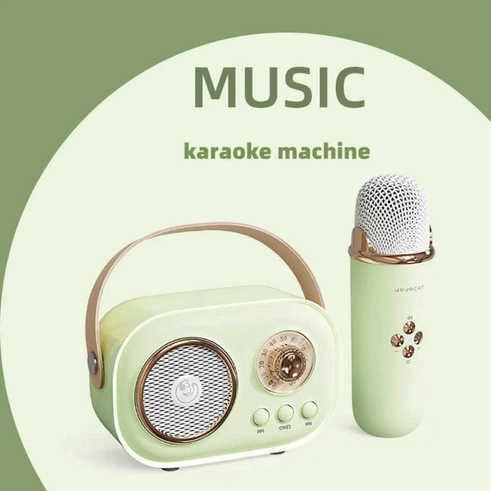 Bluetooth Speaker With 1-2 Wireless Microphone Support Karaoke TF Card FM Play HIFI Bass Handsfree Call Children's Birthday Gift