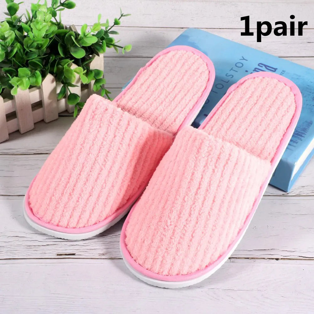 Hot 3/1 Pairs Non-slip Disposable Hotel Slippers Top Quality Thickened Bathroom Slippers Guest Travel Slippers SPA Guest Slides