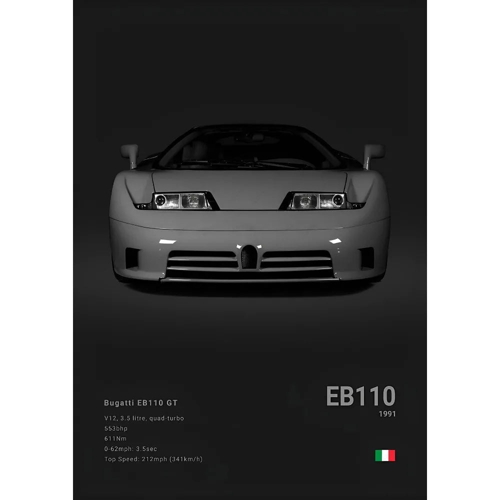 Black Supercar Cool B-BugattiS V-Veyron CHIRON DIVO BOLIDE Poster Home Living Room Wall Art Garage Room Decor