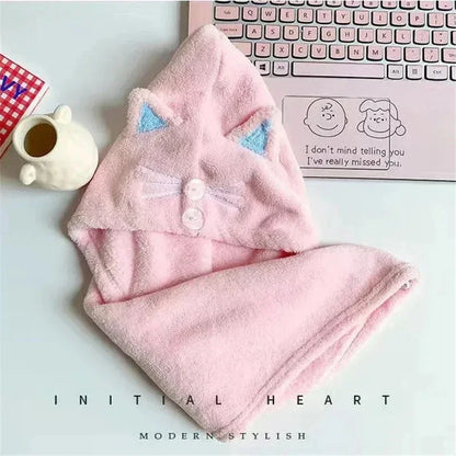 Quick-dry Hair Towel Women Long Hair Drying Hat Shower Bath Cap Hat Microfiber Solid Towel Cap Super Absorption Drying Turban