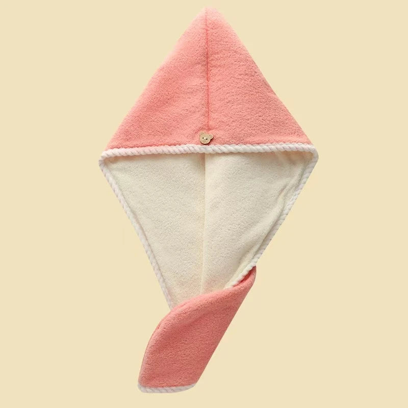 New Thickened Double Layer Hair Drying Cap Wipe Hair, Quick Drying Towel, Shower Cap Ultra Absorbent Microfiber Hair Dryer Caps