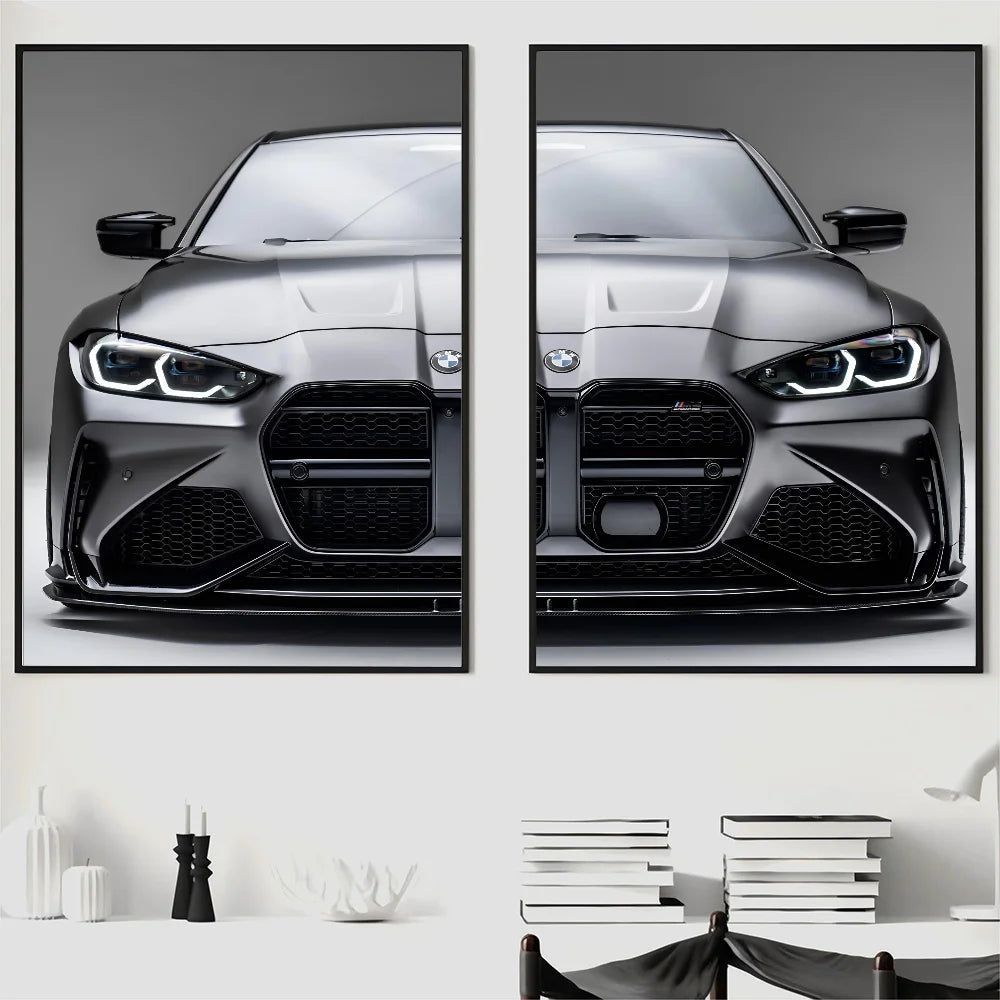 1PC Black And White B-BMW M3 M4 M5 Poster Poster Paper Print Home Living Room Bedroom Entrance Bar Cafe Art Painting Decoration