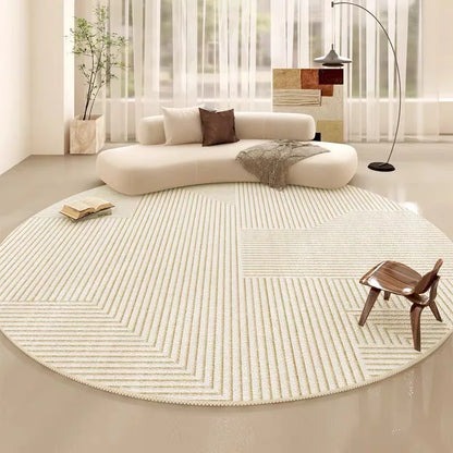 VIKAMA Crystal Velvet Round Carpet Living Room Sofa Carpet Study Soundproof Swivel Chair Cushion Waterproof and Non-Slip