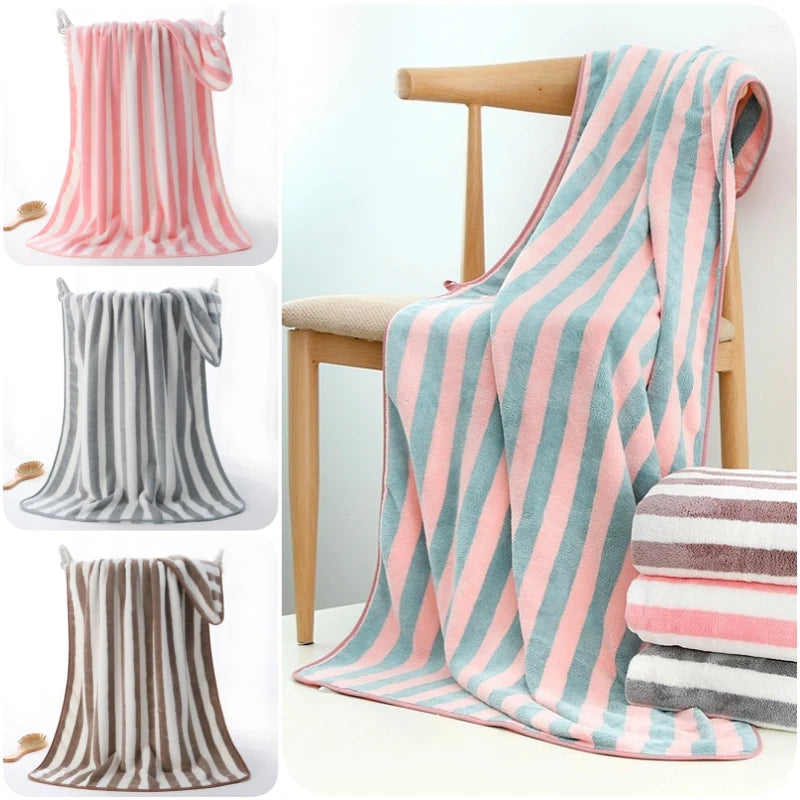 Stripe Super Soft Bath Towel 90 x 170 cm Bathroom Towel Gym Towel Sports Towel Beach Towel Super Absorbent 1pc