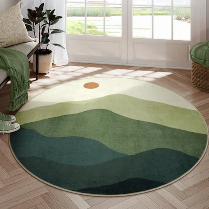 VIKAMA Round Rug for Bedroom,Soft Area Circle Area Rug, Boho Washable Classroom Rugs,Carpet for Living Room Sofa Kids Room Decor