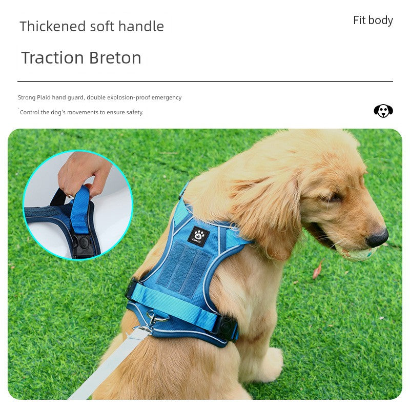 Pet Hand Holding Rope Vest-Style Dog Breast Strap Medium Large Dog Dog Leash Explosion-Proof Dog Hand Holding Rope