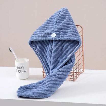 Quick-dry Hair Towel Women Hair Drying Hat Cap Hat Bath Hat Microfiber Solid Towel Cap Super Absorption Turban Hair Dry Cap