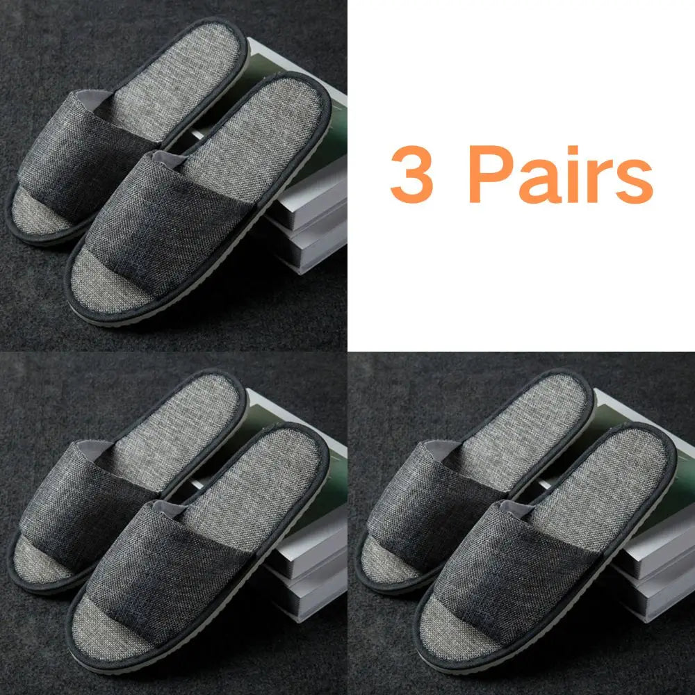 3 Pairs/Set Closed Toe Non-slip Hotel Slippers High Quality Disposable Hotel Bathroom Slippers Indoor Guest Travel Slippers Hot