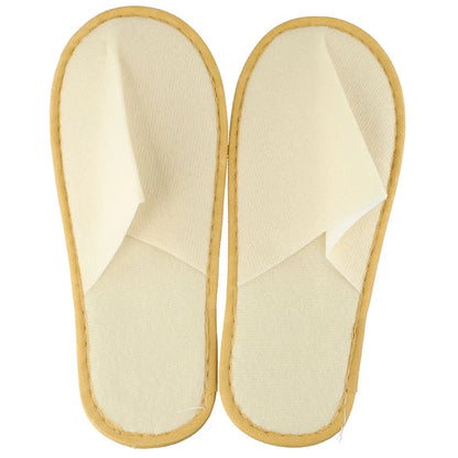 1pair Women Men Disposable Slippers White Black Non-slip Hotel Bathroom Slippers Travel Disposable Cotton Home Hospitality Shoes